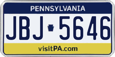 PA license plate JBJ5646