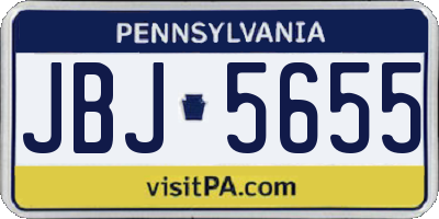 PA license plate JBJ5655