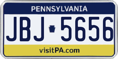 PA license plate JBJ5656