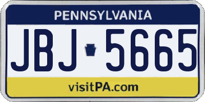 PA license plate JBJ5665