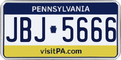 PA license plate JBJ5666