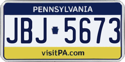 PA license plate JBJ5673