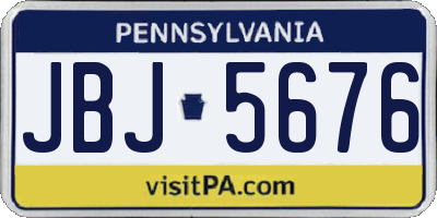 PA license plate JBJ5676