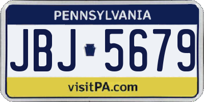 PA license plate JBJ5679