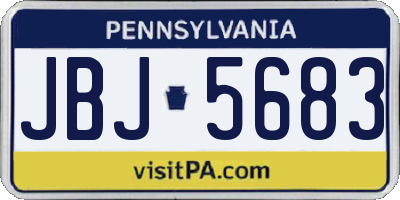 PA license plate JBJ5683