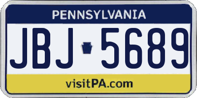 PA license plate JBJ5689