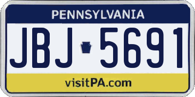 PA license plate JBJ5691