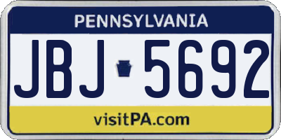 PA license plate JBJ5692