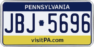 PA license plate JBJ5696