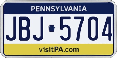 PA license plate JBJ5704