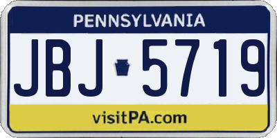 PA license plate JBJ5719