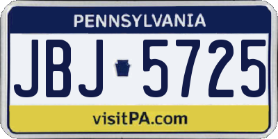 PA license plate JBJ5725