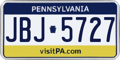 PA license plate JBJ5727