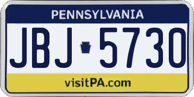 PA license plate JBJ5730