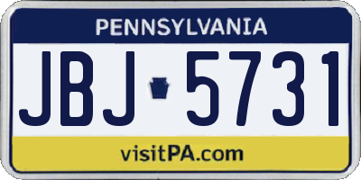 PA license plate JBJ5731