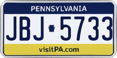 PA license plate JBJ5733