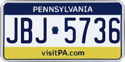 PA license plate JBJ5736