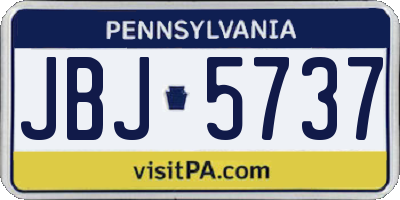 PA license plate JBJ5737