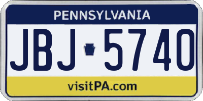 PA license plate JBJ5740