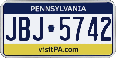 PA license plate JBJ5742