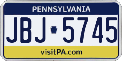 PA license plate JBJ5745