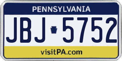 PA license plate JBJ5752