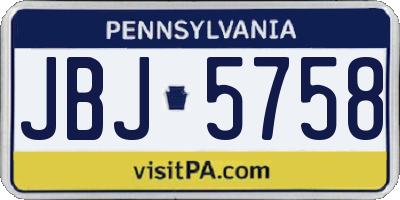 PA license plate JBJ5758