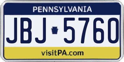 PA license plate JBJ5760