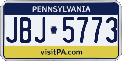 PA license plate JBJ5773