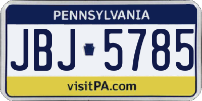 PA license plate JBJ5785