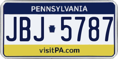 PA license plate JBJ5787