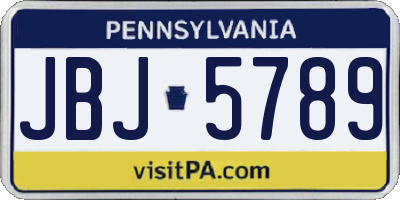 PA license plate JBJ5789