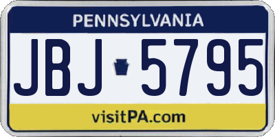 PA license plate JBJ5795