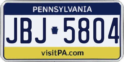 PA license plate JBJ5804