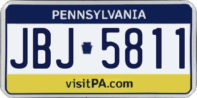 PA license plate JBJ5811
