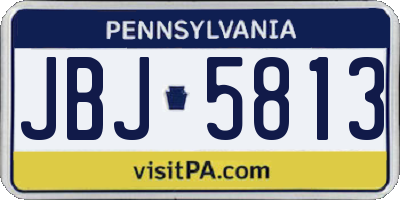 PA license plate JBJ5813