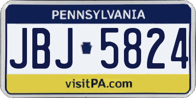 PA license plate JBJ5824