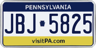 PA license plate JBJ5825