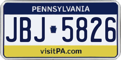 PA license plate JBJ5826