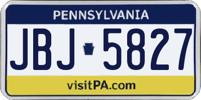 PA license plate JBJ5827