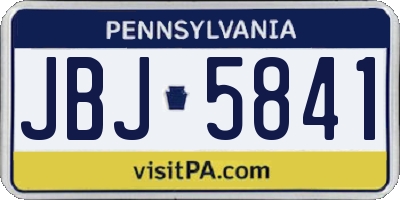 PA license plate JBJ5841