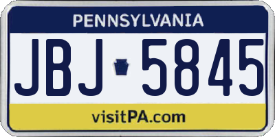 PA license plate JBJ5845