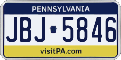 PA license plate JBJ5846