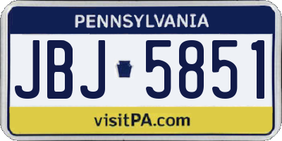 PA license plate JBJ5851