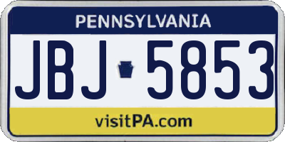 PA license plate JBJ5853