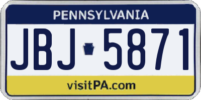 PA license plate JBJ5871