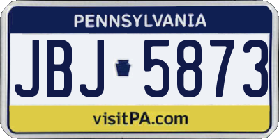 PA license plate JBJ5873