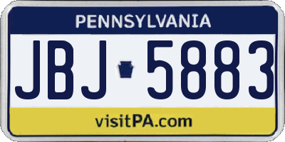 PA license plate JBJ5883