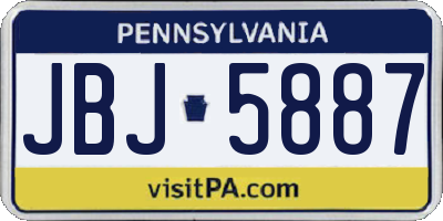 PA license plate JBJ5887