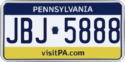 PA license plate JBJ5888